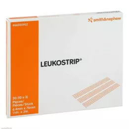 LEUKOSTRIP Sårlukkelister 6,4x76 mm, 10X3 stk
