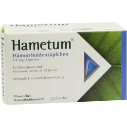 HAMETUM Hemoroid stikkpiller, 25 stk