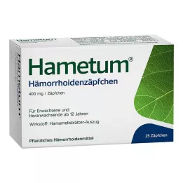 HAMETUM Hemorroidestikkpiller, 25 stk