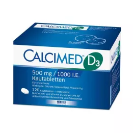CALCIMED D3 500 mg/1000 I.E. tyggetabletter, 120 stk