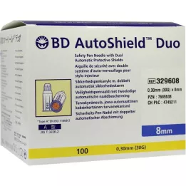 BD AUTOSHIELD Duo Safety Pen Nåler 8 mm, 100 stk