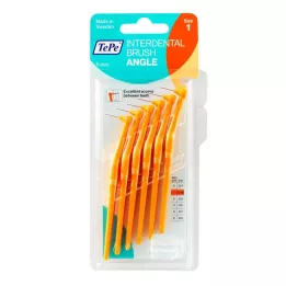 TEPE Interdentalbørste Vinkel 0,45 mm ISO 1 oransje, 6 stk