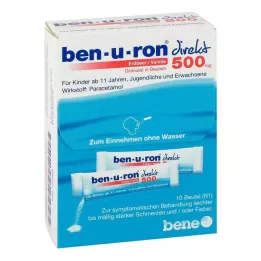BEN-U-RON direkte 500 mg granulat jordbær/vanilje, 10 stk