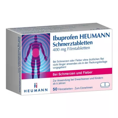 IBUPROFEN Heumann Smertetabletter 400 mg, 50 stk IBUPROFEN Heumann Smertetabletter 400 mg, 50 stk
