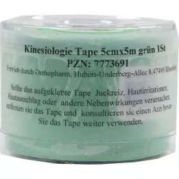 KINESIOLOGIE tape 5 cmx5 m grønn, 1 stk