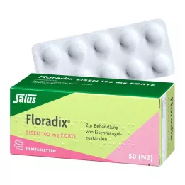 FLORADIX Jern 100 mg forte filmdrasjerte tabletter, 50 stk