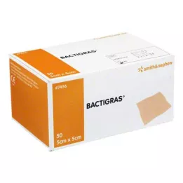 BACTIGRAS antiseptisk parafingasbind 5x5 cm, 50 stk