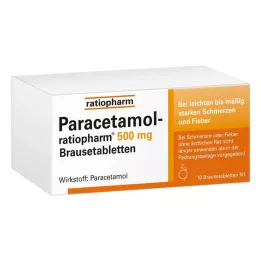 PARACETAMOL-ratiopharm 500 mg brusetabletter, 10 stk