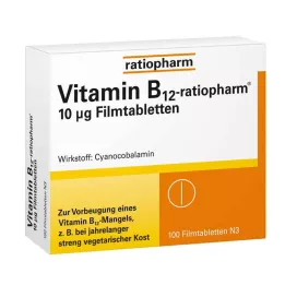 VITAMIN B12-RATIOPHARM 10 μg filmdrasjerte tabletter, 100 stk