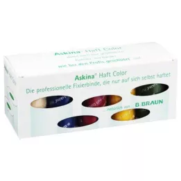 ASKINA Adhesive Bandasje Farge Sortiment Box, 10 stk