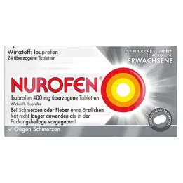 NUROFEN Ibuprofen 400 mg drasjerte tabletter, 24 stk