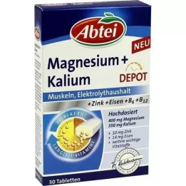 Abtei Magnesium + kalium depot tabletter, 30 stk