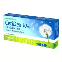 CETIDEX 10 mg filmdrasjerte tabletter, 20 stk