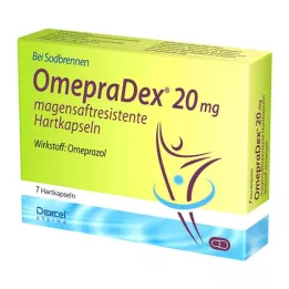OMEPRADEX 20 mg gastroresistente harde kapsler, 7 stk