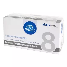 PEN-NADELN Universal 8 kanyler 0,26x8 mm, 100 stk