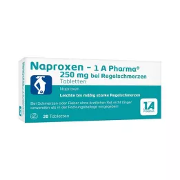 NAPROXEN-1A Pharma 250 mg for menstruasjonssmertetabletter, 20 stk