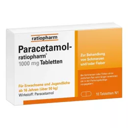 PARACETAMOL-ratiopharm 1000 mg tabletter, 10 stk
