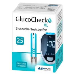 GlucoCheck XL blodsukkerprøvestrimler, 25 stk