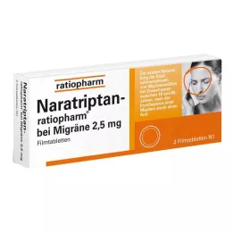 NARATRIPTAN-ratiopharm for migrene filmdrasjerte tabletter, 2 stk