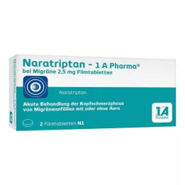 NARATRIPTAN-1A Pharma for migrene 2,5 mg filmdrasjerte tabletter, 2 stk
