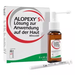 ALOPEXY 5 % løsning for kutan påføring, 3X60 ml