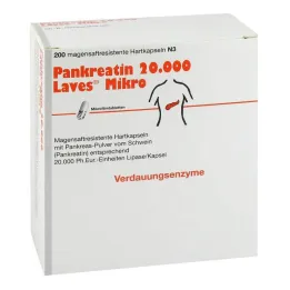 Pancreatin 20000 Laves mikro gastro-resistente kapsler, 200 stk
