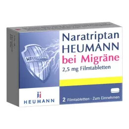NARATRIPTAN Heumann for migrene 2,5 mg filmdrasjerte tabletter, 2 stk