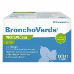 BRONCHOVERDE Hoste Expectorant 50 mg brusetabletter, 20 stk