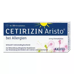 CETIRIZIN Aristo for Allergies 10 mg filmdrasjerte tabletter, 20 stk