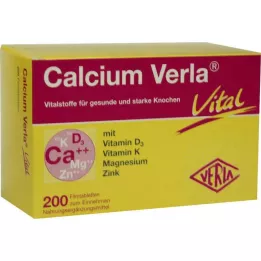 CALCIUM VERLA Vitale filmdrasjerte tabletter, 200 stk