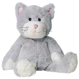 Varme fylt dyr katt grå, 1 stk