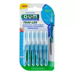 GUM Tray-ler 1,6 mm Fir Blue Interdental + 6 Caps, 6 stk