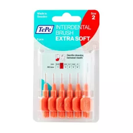 TEPE Interdentalbørste x-myk 0,5 mm ISO 2 rød, 6 stk