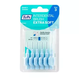 TEPE Interdentalbørste x-myk 0,6 mm ISO 3 blå, 6 stk