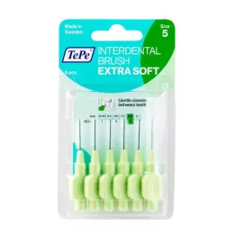 TEPE Interdentalbørste x-myk 0,8 mm ISO 5 grønn, 6 stk