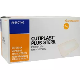 CUTIPLAST Pluss steril 7,8x15 cm bandasje, 55 stk
