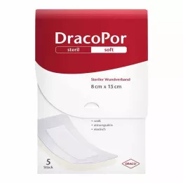DRACOPOR Sårbandasje 8x15 cm steril, 5 stk