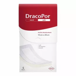 DRACOPOR Sårbandasje 10x20 cm steril, 5 stk