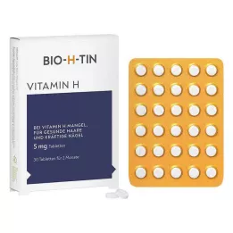 BIO-H-TIN Vitamin H 5 mg for 2 måneder tabletter, 30 stk