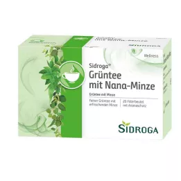 SIDROGA Velvære grønn te med. Nana Mint Filter., 20 X 1,5 g