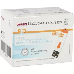 BEURER GL44/GL50 Blood Sugar Test Strips, 100 stk