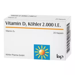 VITAMIN D3 KÖHLER 2000 IE kapsler, 20 stk