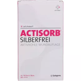ACTISORB SILBERFREI 10,5x19 cm aktivt kull, 10 stk