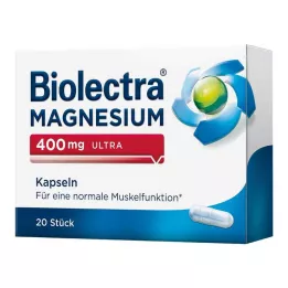BIOLECTRA Magnesium 400 mg ultrakapsler, 20 stk