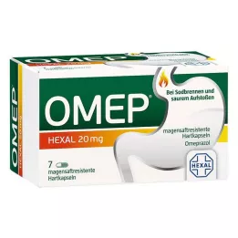 OMEP HEXAL 20 mg gastroresistente harde kapsler, 7 stk