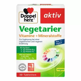 DOPPELHERZ Vegetariske vitaminer+mineraler aktive, 30 stk