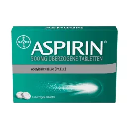 ASPIRIN 500 mg overtrukket tabletter, 8 stk