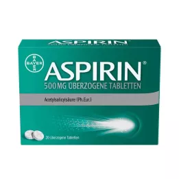 ASPIRIN 500 mg overtrukket tabletter, 20 stk