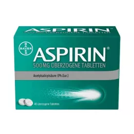 ASPIRIN 500 mg overtrukket tabletter, 40 stk