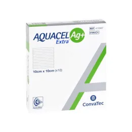 Aquacel Ag + Extra 10x10 cm kompresser, 10 stk